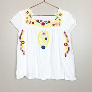 Embroidered Floral Unbranded Fully Lined Cap Sleeve Top XS